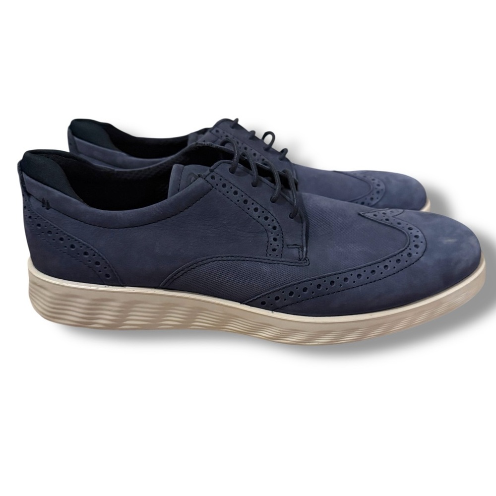 Ecco Men's Navy Wingtip Shoes Lace Up Sneakers Dress Shoes